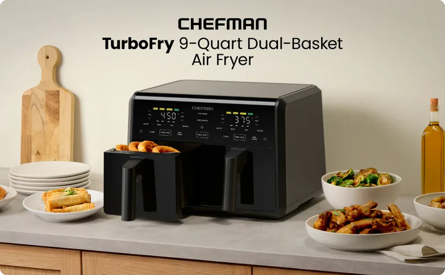 Chefman TurboFry 9-Qt Dual-Basket Air Fryer